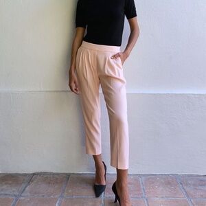 BABATON Soft Blush Pink Cohen Cropped Pleated Dress Pant Size 8
